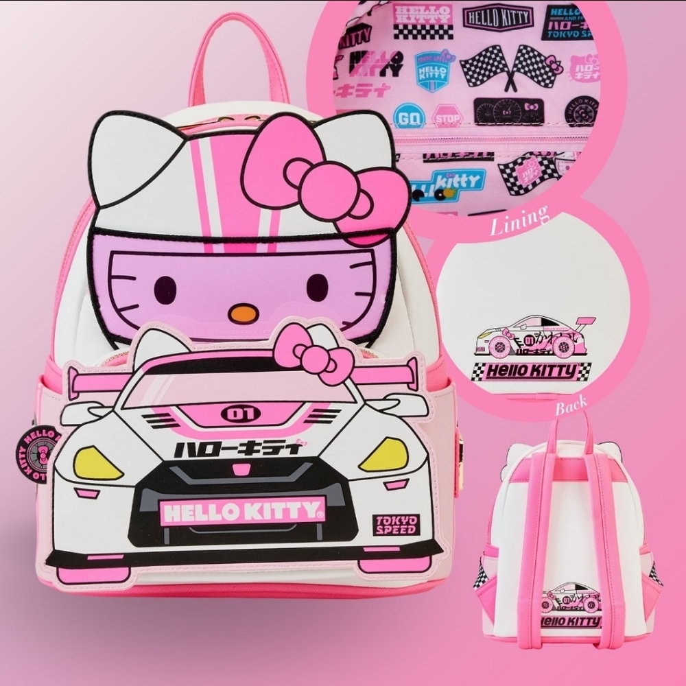 Rare Loungefly Sanrio Hello Kitty Tokyo speed racer backpack